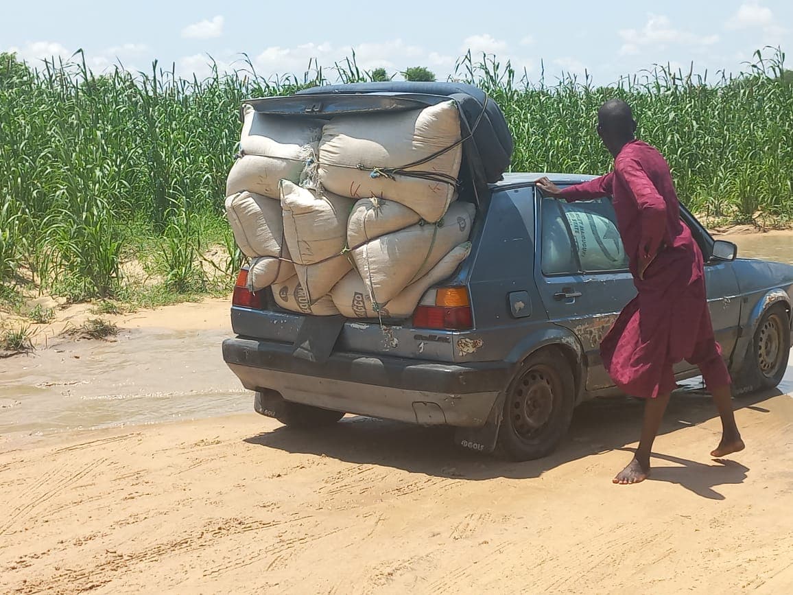 File: A farmer transporting his produce from Zabarmari.