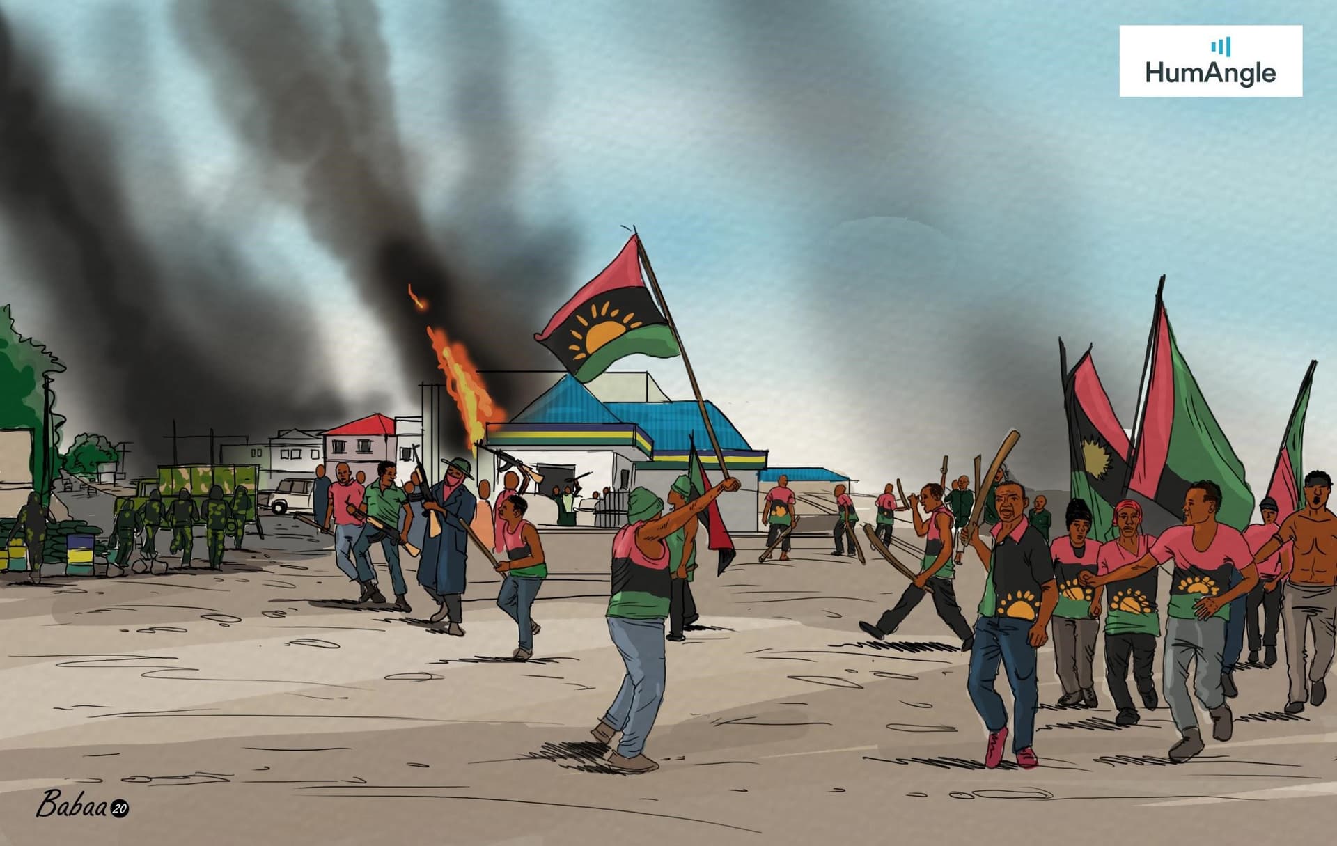 Artist impression of typical IPOB rally