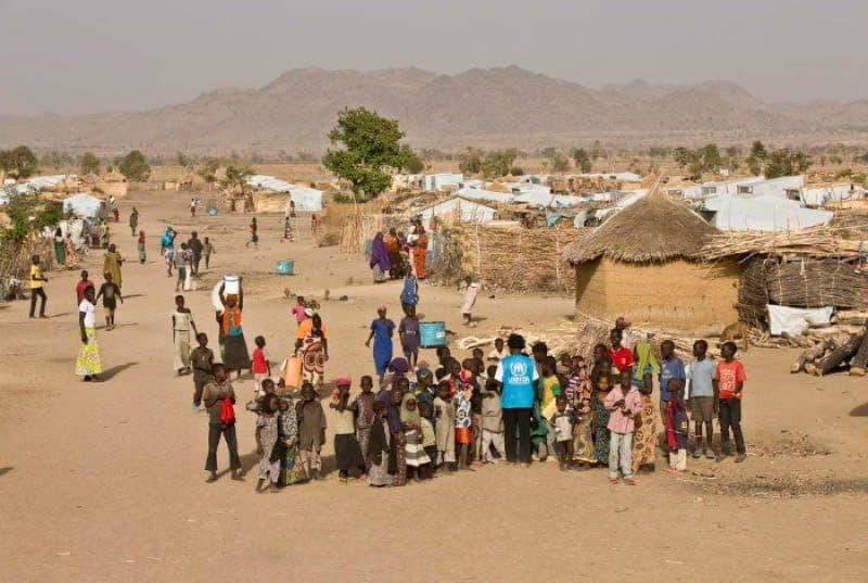 NIGERIAN REFUGEES IN THE MINAWOA CAMP. (UNHCR PHOTO)