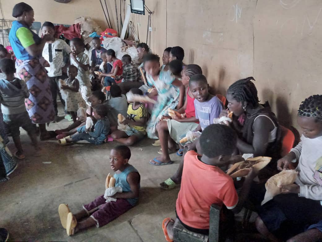 Cross section of displaced children at Chief Joseph’s palace in Makepe, Douala