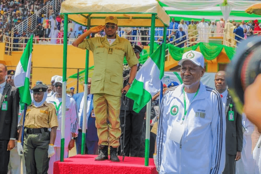 Dr Dikko Umaru Radda unveils the Katsina Community Watch Corps on Oct. 10, 2023