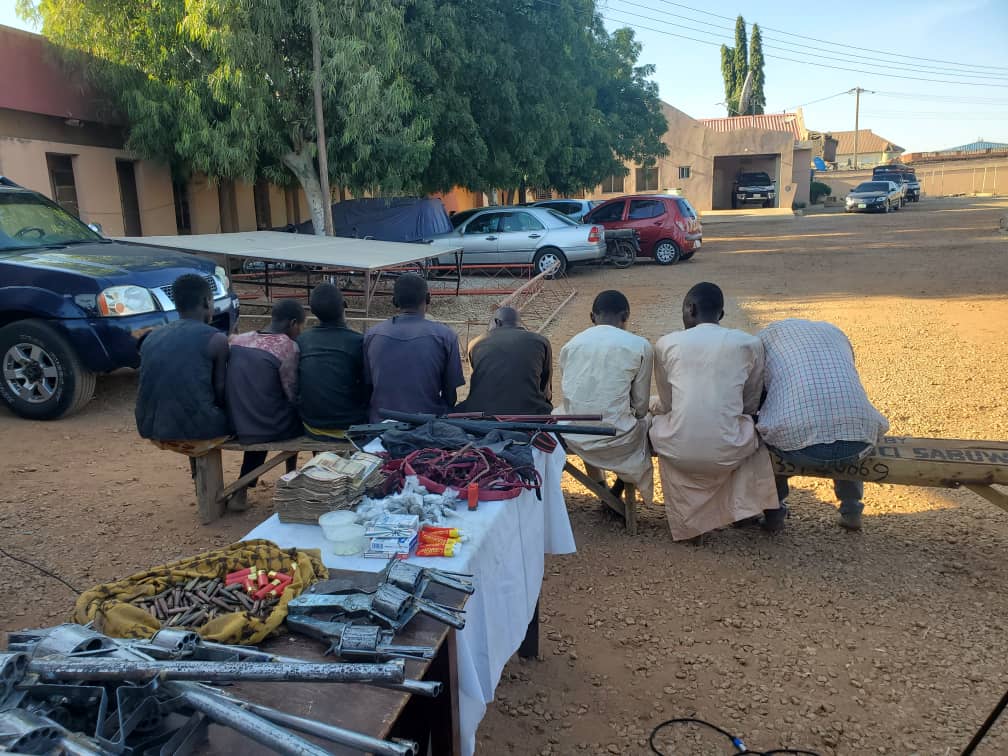 Firearms recovered from terrorists during a gun duel with the police along Kaura-Shinkafi highway on March 26, 2022. Photo: Zamfara State Police Command.