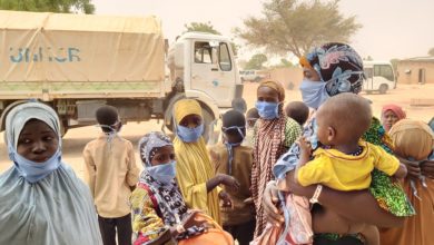 Refugees fleeing violence in north-west Nigeria arrive at the Garin Kaka refugee site in Maradi, Niger in May