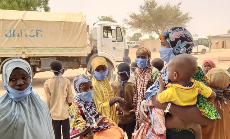Refugees fleeing violence in north-west Nigeria arrive at the Garin Kaka refugee site in Maradi, Niger in May