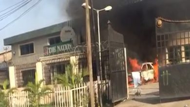 Armed Men Invade The Nation Lagos Office, Burn Cars, Loot Items