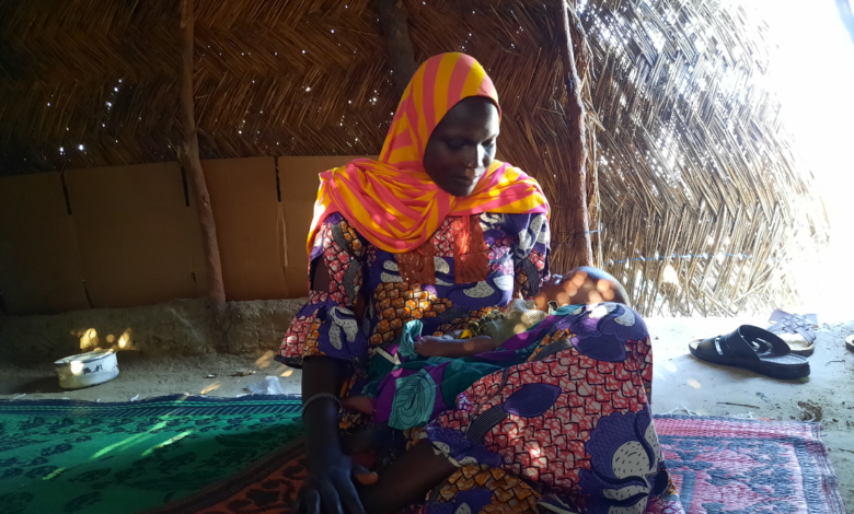 Balu gave birth to her baby a month after returning to the IDP camp. Photo: ‘Kunle Adebajo/HumAngle