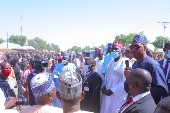 Zulum Visits Jakana, Furious Over Poor Security On Damaturu - Maiduguri Road