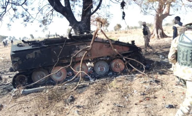 Nigerian Troops Destroy ISWAP Armoured Carrier, Gun Trucks In Borno