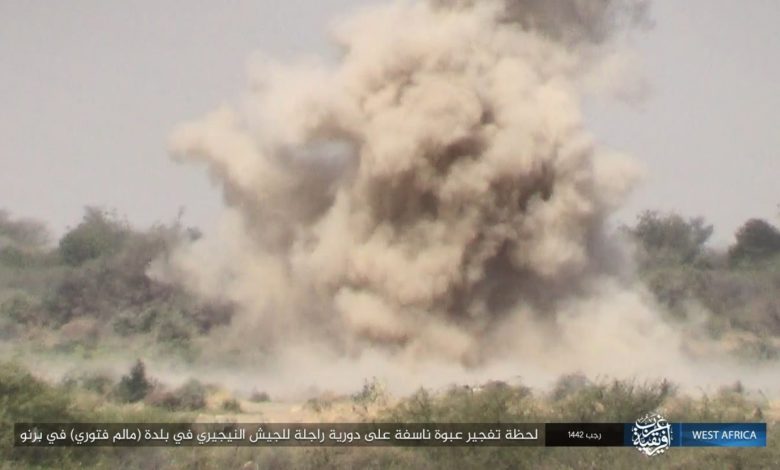 ISWAP propaganda image showing the IED Attack in Malam Fatori