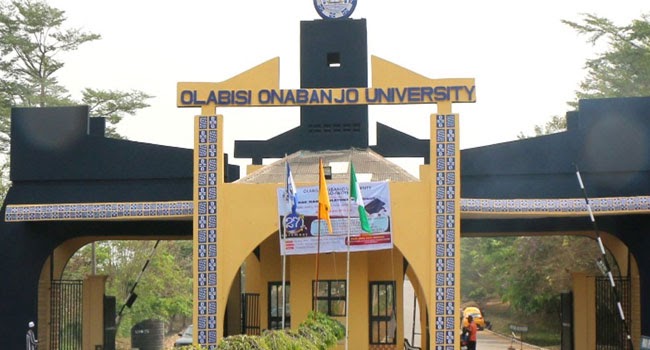 Olabisi Onabanjo University entrance Ago-Iwoye, Ogun, South South Nigeria.
