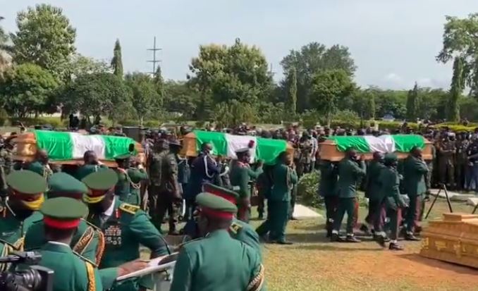 Funeral service for military officers who died in a crash on Friday, May 21, 2021.