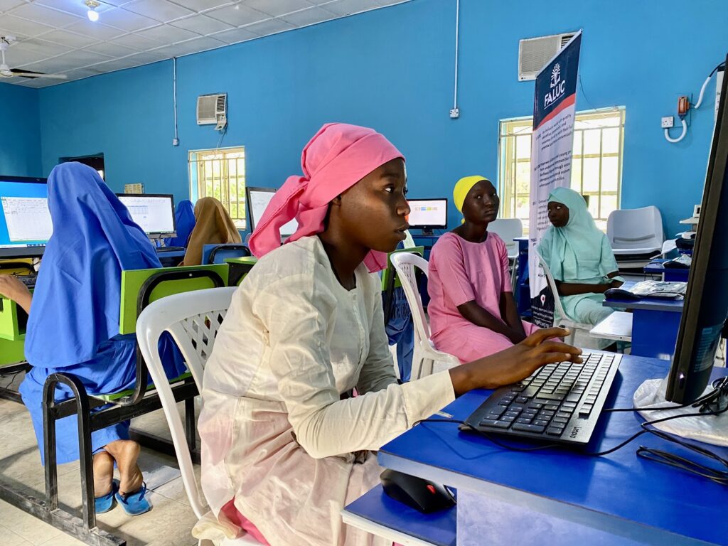 More schoolgirls pictured taking part in the JAMB exercise in the Northeast of Nigeria