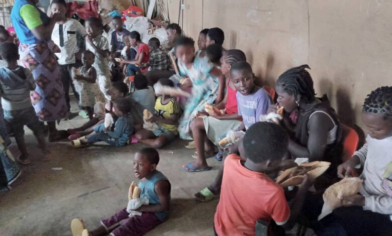 Cross section of displaced children at Chief Joseph’s palace in Makepe, Douala
