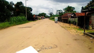 Empty road in Ogbia Town, Headquarters of Ogbia LGA, Bayelsa.
