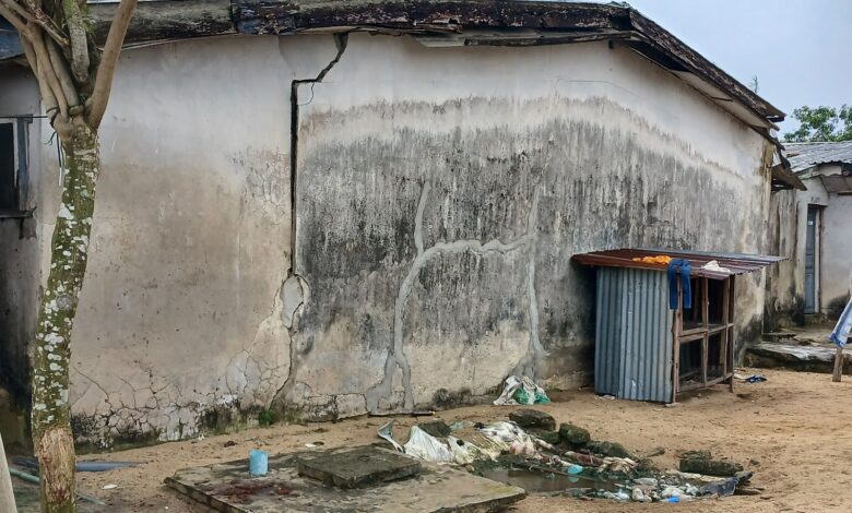 One of the buildings housing Nigerian soldiers and their relatives at Ojo Barracks, Lagos State,