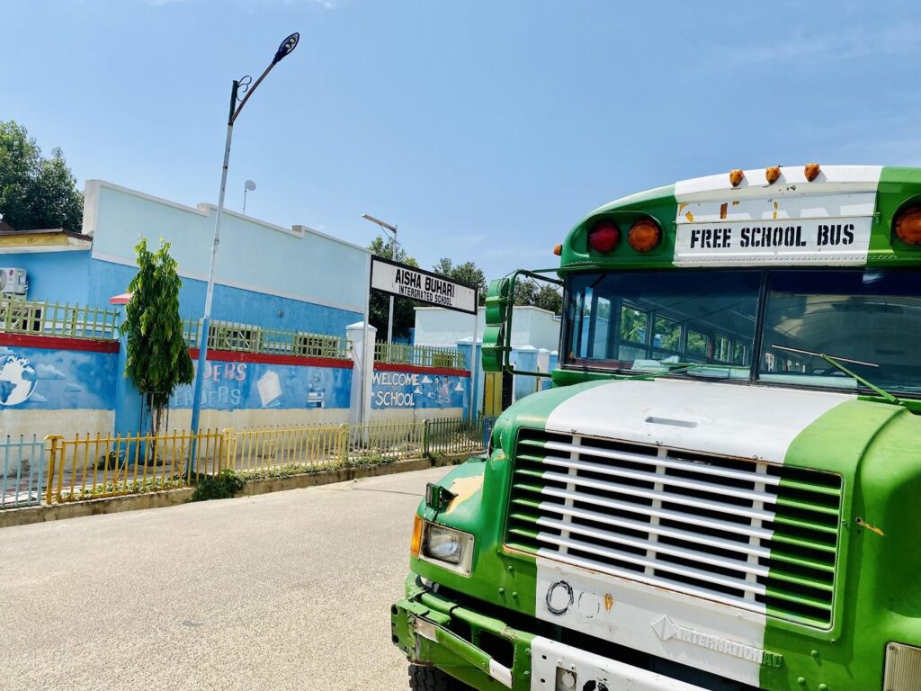 A school bus outside the ‘Fulani’ school’s premises. 