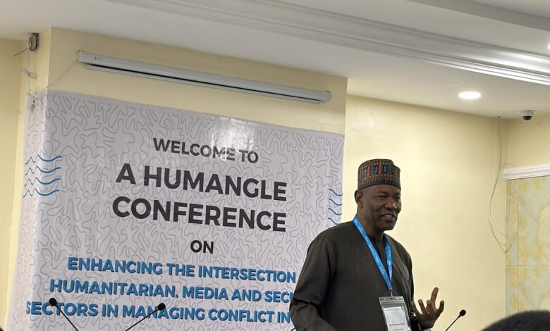 Professor Umaru Pate speaks at HumAngle’s conference. 