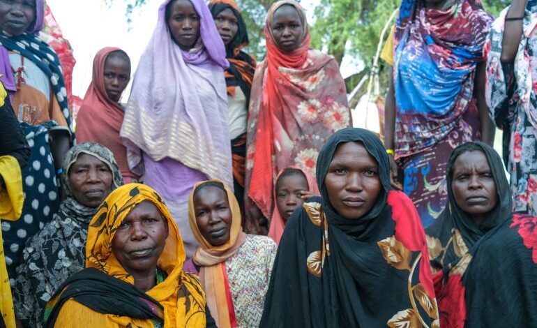 Some Sudan women who are fleeing the war in an unofficial camp in South Sudan. Photo: Virginia Pietromarchi/Al Jazeera