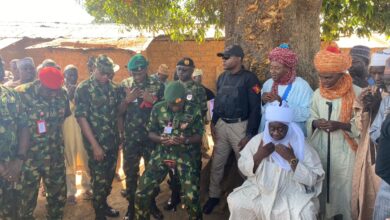 Nigeria’s army chief during a visit to the affected community on Dec. 5, 2023. Photo: Twitter/@TheNationNews