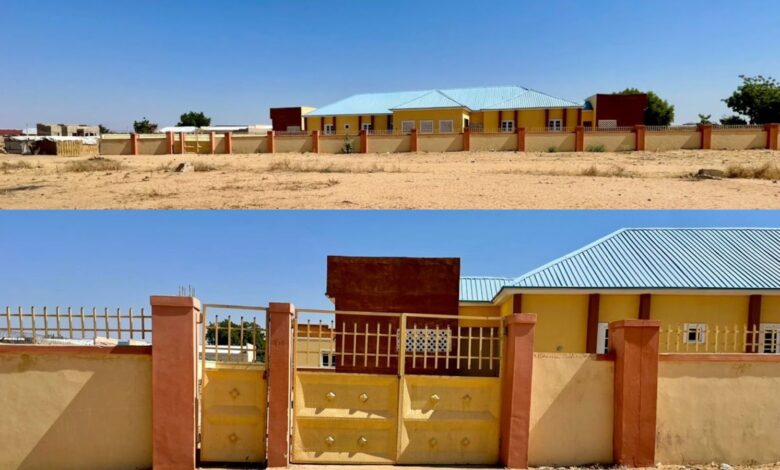 Healthcare building in Malamari village in Maiduguri, the capital of Borno State. Photo: Usman Abba Zanna/HumAngle. 
