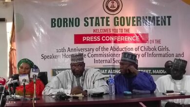 Officials at a press conference about the 10th anniversary of Chibok girls' abduction.