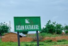 Sign post of a community in Zamfara, North West Nigeria.