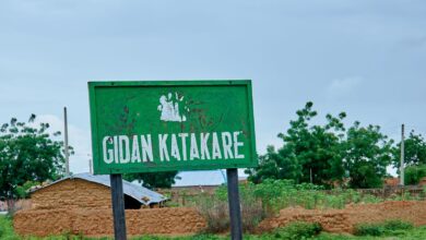 Sign post of a community in Zamfara, North West Nigeria.