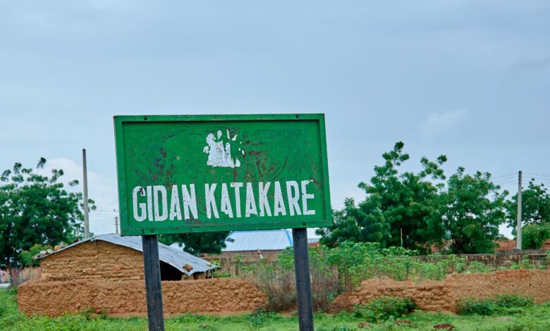 Sign post of a community in Zamfara, North West Nigeria.