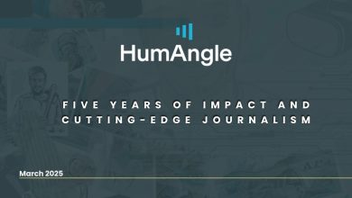 HumAngle banner celebrating five years of impactful journalism, dated March 2025.