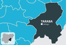 Map highlighting Taraba State, Nigeria, with Jalingo marked. Inset shows location within Nigeria.