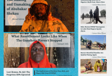 Collage featuring "HumAngle 2025 RoundUp: 10 Most Read Stories of 2025" with images and titles, focusing on conflict and resettlement issues.