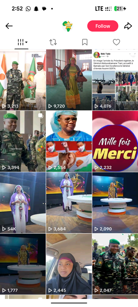 Grid of videos featuring people in military and ceremonial settings, along with various studio hosts.