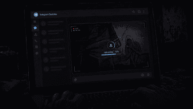 A laptop screen with Telegram open shows a live video being uploaded, featuring a distressed individual. Upload progress is at 72%.